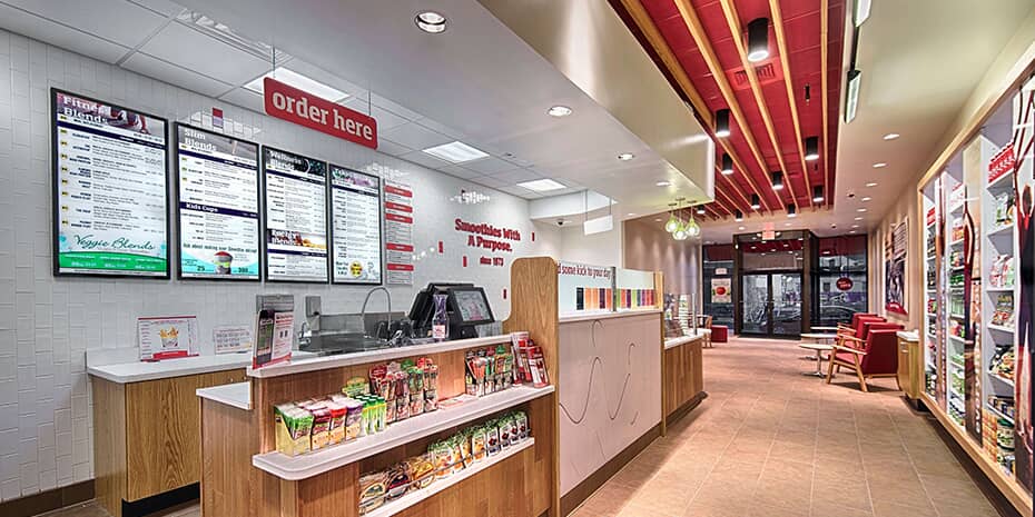 The interior of a fast food restaurant that offers 4 steps to diversify your multi-unit franchise portfolio.