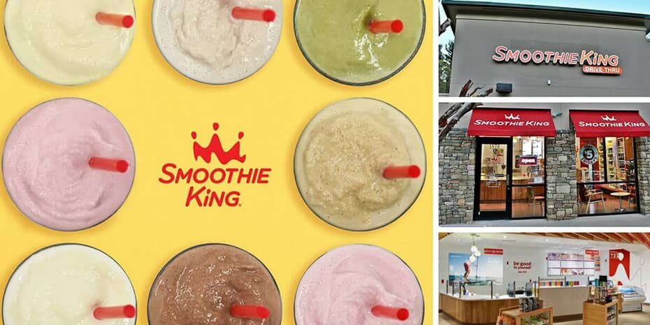 A collage of pictures showcasing the stories of new Smoothie King franchisees.