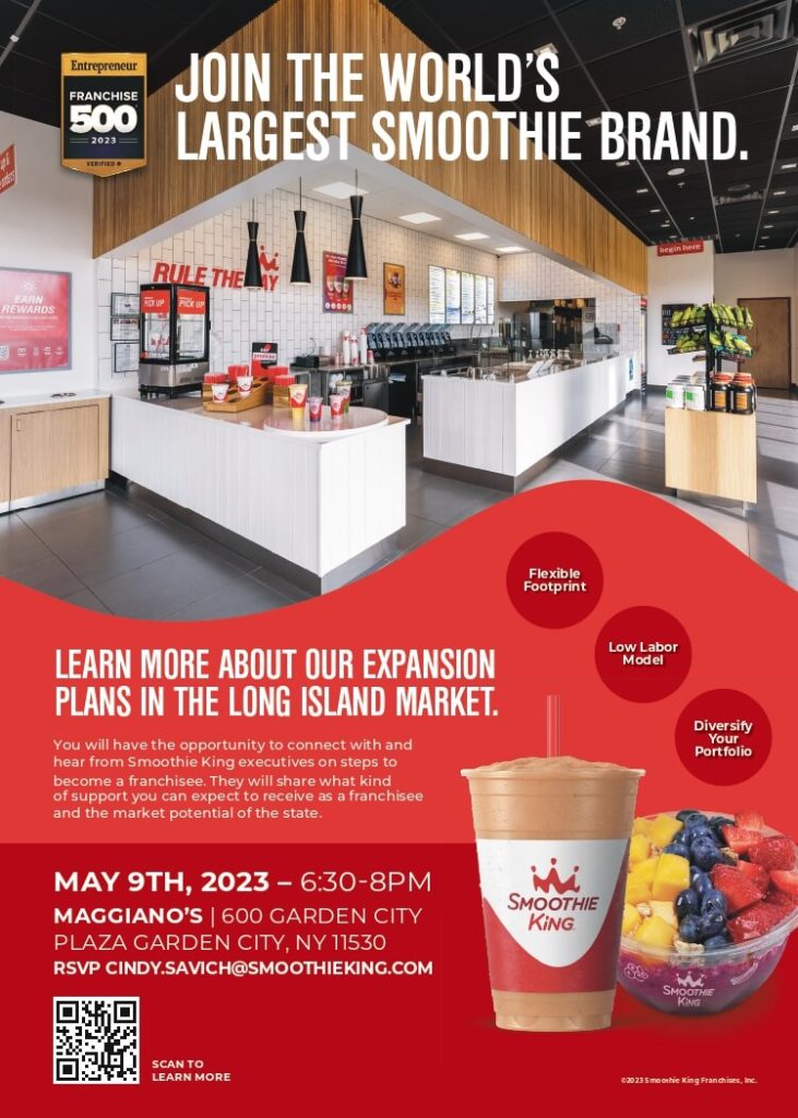 Join the world's largest Smoothie brand. Learn more about our expansion plans in the Long Island market.