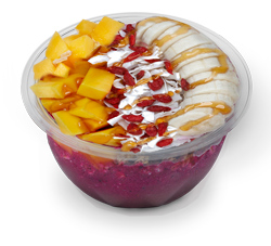 A bowl filled with bananas and fruit, perfect for a refreshing fruit smoothie at a franchise.