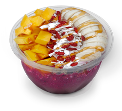 A bowl filled with bananas and fruit, perfect for a refreshing fruit smoothie at a franchise.