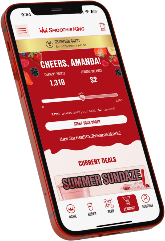 phone with Smoothie King app