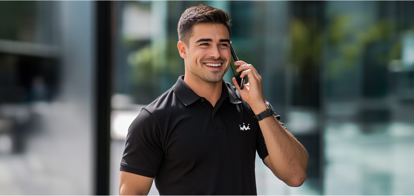 Smoothie King manager on a call